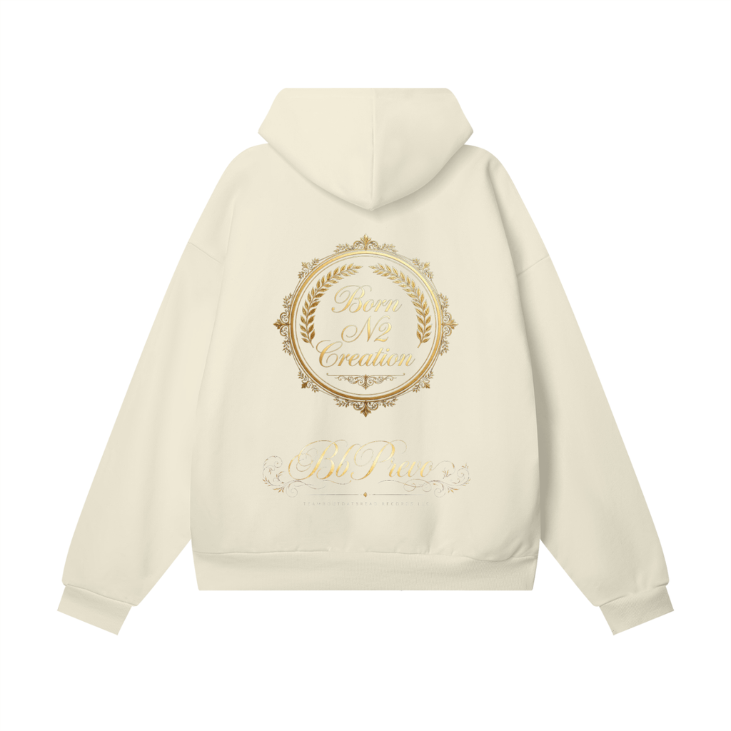 Bb Prevo brand BornN2Creation Heavyweight Hidden Pocket Fleece Hoodie