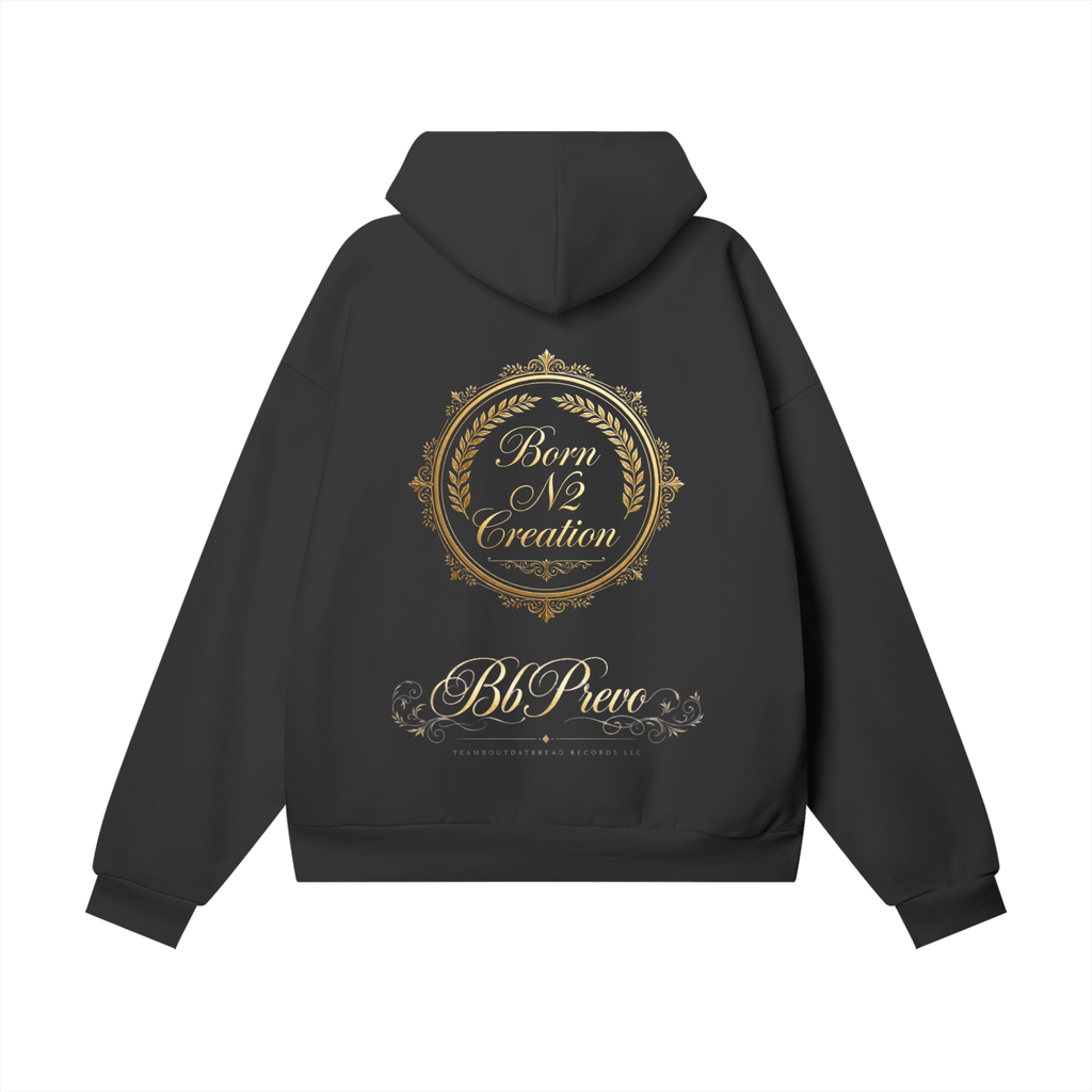 Bb Prevo brand BornN2Creation Heavyweight Hidden Pocket Fleece Hoodie