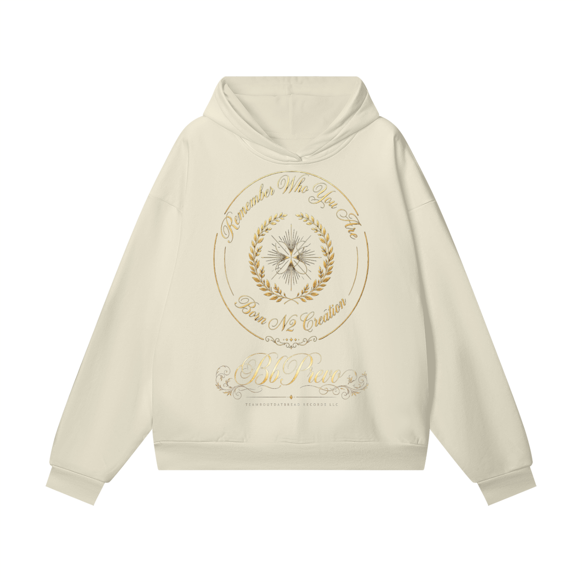 Bb Prevo brand BornN2Creation Heavyweight Hidden Pocket Fleece Hoodie