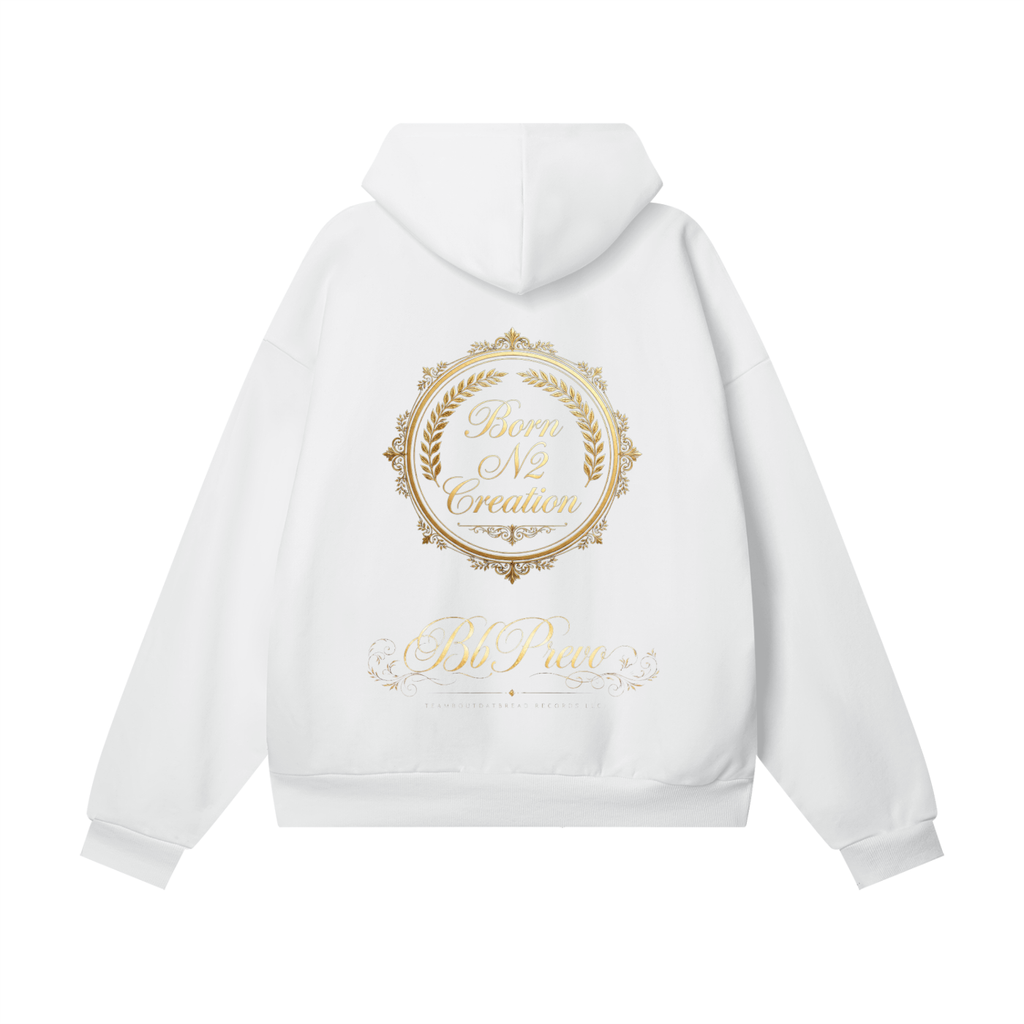 Bb Prevo brand BornN2Creation Heavyweight Hidden Pocket Fleece Hoodie